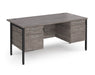 Maestro 25 - Straight Desk 800mm Deep with Two x 2 Drawer Pedestals - Black H-frame Leg.