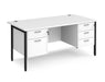 Maestro 25 - Straight Desk with 2 and 3 Drawer Pedestals - H-frame Leg.