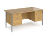 Maestro 25 - Straight Desk with 2 and 3 Drawer Pedestals - H-frame Leg.