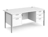 Maestro 25 - Straight Desk with 2 and 3 Drawer Pedestals - H-frame Leg.