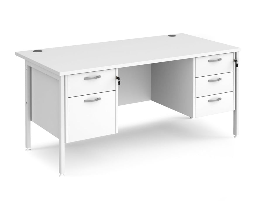 Maestro 25 - Straight Desk with 2 and 3 Drawer Pedestals - H-frame Leg.