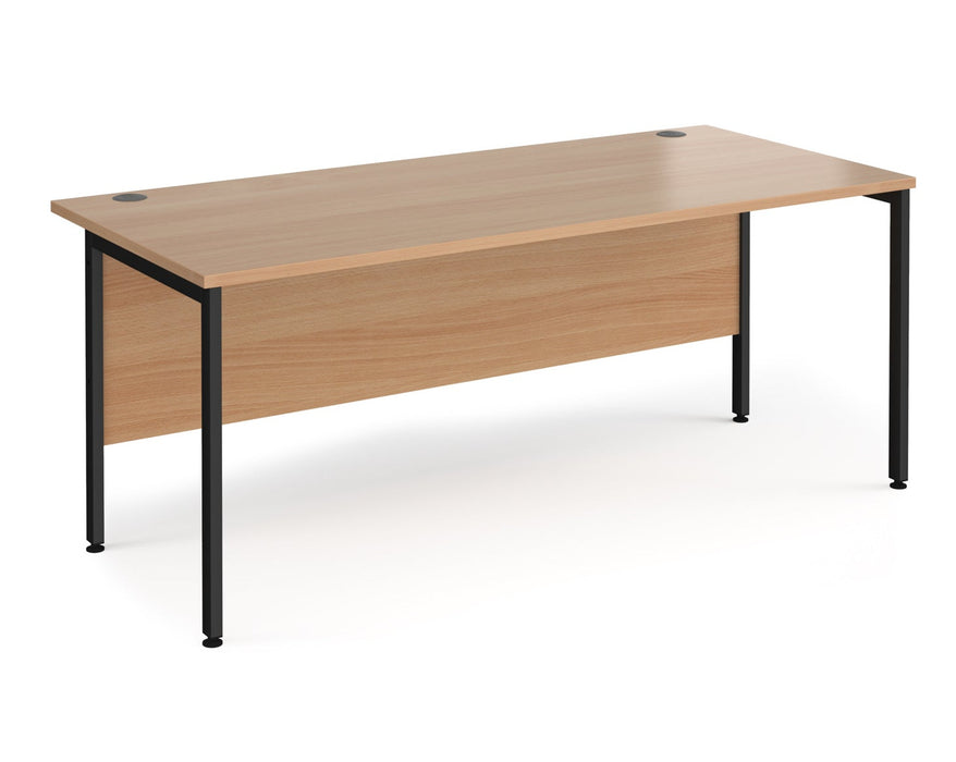 Maestro 25 - Straight Rectangular Desk - Black H-frame Leg.