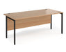 Maestro 25 - Straight Rectangular Desk - Black H-frame Leg.