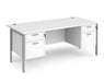 Maestro 25 - Straight Desk 800mm Deep with Two x 2 Drawer Pedestals - Black H-frame Leg.