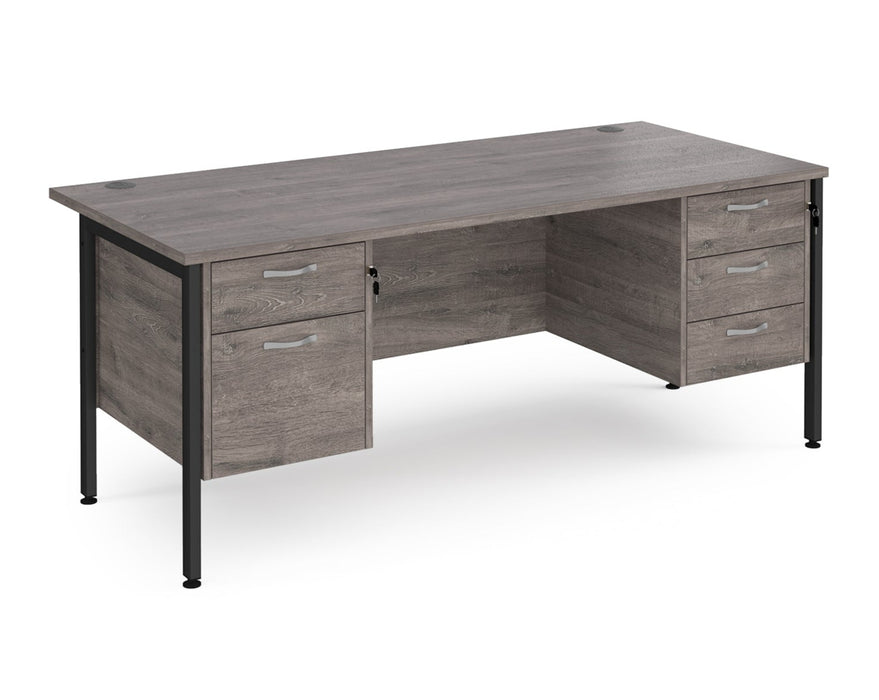 Maestro 25 - Straight Desk with 2 and 3 Drawer Pedestals - H-frame Leg.