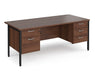 Maestro 25 - Straight Desk with 2 and 3 Drawer Pedestals - H-frame Leg.