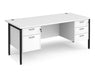 Maestro 25 - Straight Desk with 2 and 3 Drawer Pedestals - H-frame Leg.