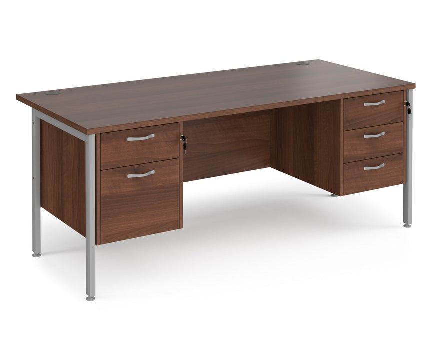 Maestro 25 - Straight Desk with 2 and 3 Drawer Pedestals - H-frame Leg.