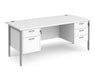 Maestro 25 - Straight Desk with 2 and 3 Drawer Pedestals - H-frame Leg.