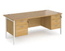 Maestro 25 - Straight Desk with 2 and 3 Drawer Pedestals - H-frame Leg.