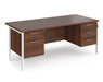 Maestro 25 - Straight Desk with 2 and 3 Drawer Pedestals - H-frame Leg.