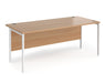 Maestro 25 - Straight Rectangular Desk - White H-frame Leg.