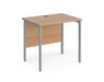 Maestro 25 - Straight Desk - Silver H-frame Leg.