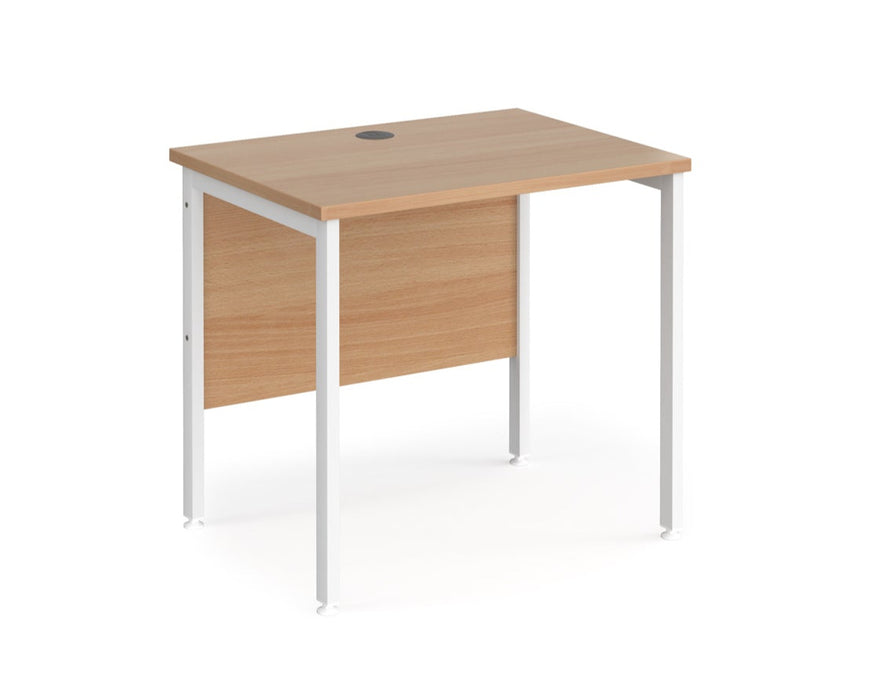 Maestro 25 - Straight Desk - White H-frame Leg.