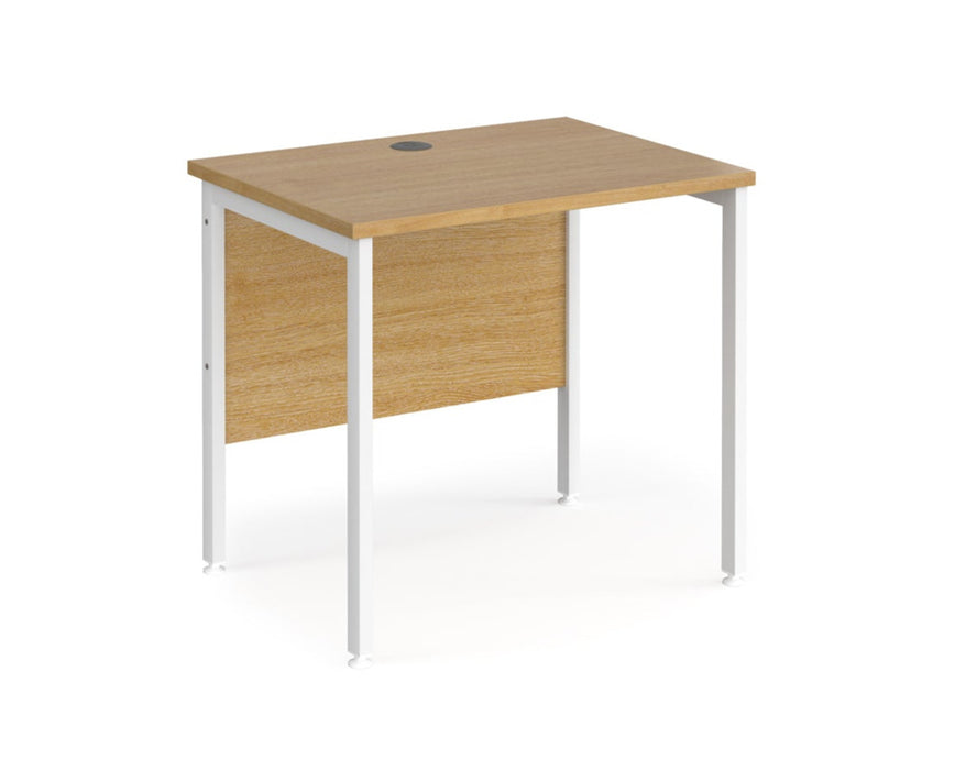 Maestro 25 - Straight Desk - White H-frame Leg.