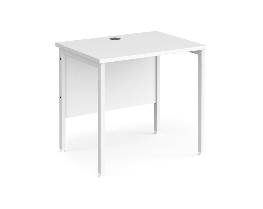 Maestro 25 - Straight Desk - White H-frame Leg.