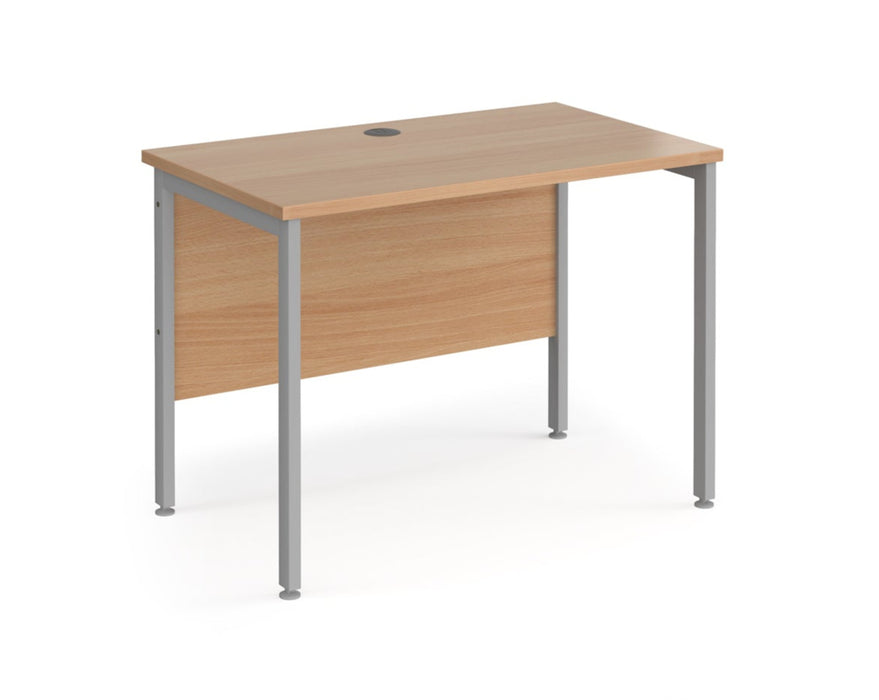 Maestro 25 - Straight Desk - Silver H-frame Leg.