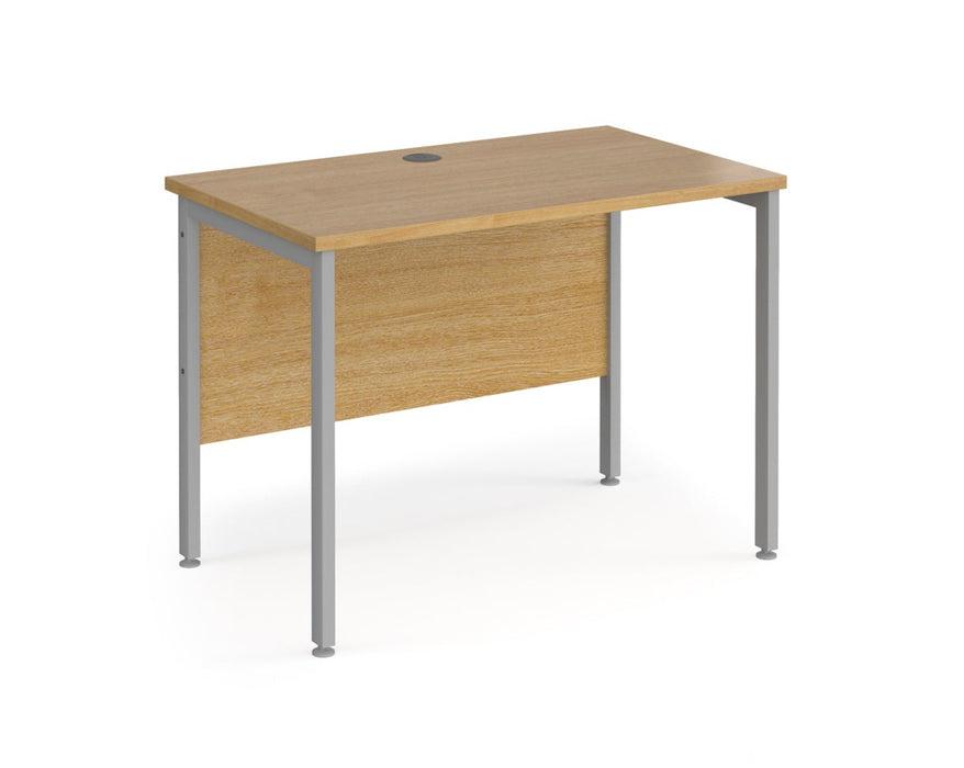 Maestro 25 - Straight Desk - Silver H-frame Leg.