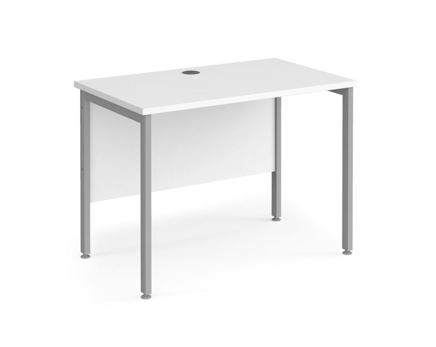 Maestro 25 - Straight Desk - Silver H-frame Leg.