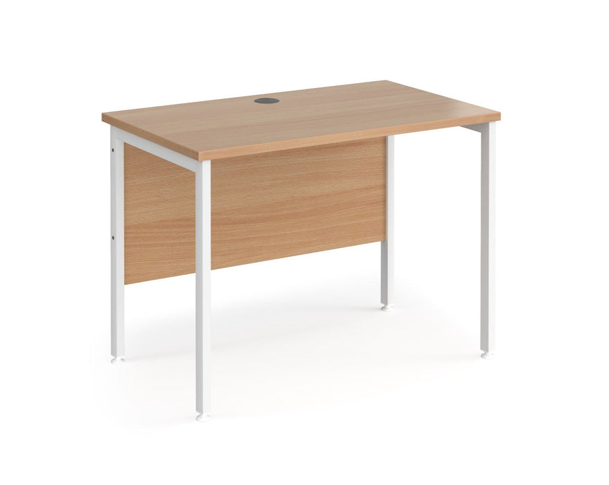 Maestro 25 - Straight Desk - White H-frame Leg.