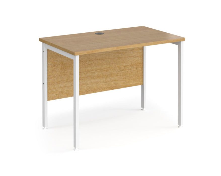 Maestro 25 - Straight Desk - White H-frame Leg.