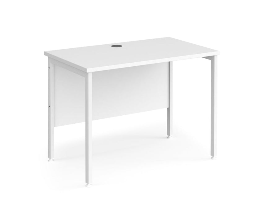 Maestro 25 - Straight Desk - White H-frame Leg.