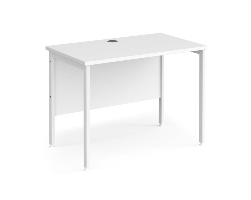 Maestro 25 - Straight Desk - White H-frame Leg.