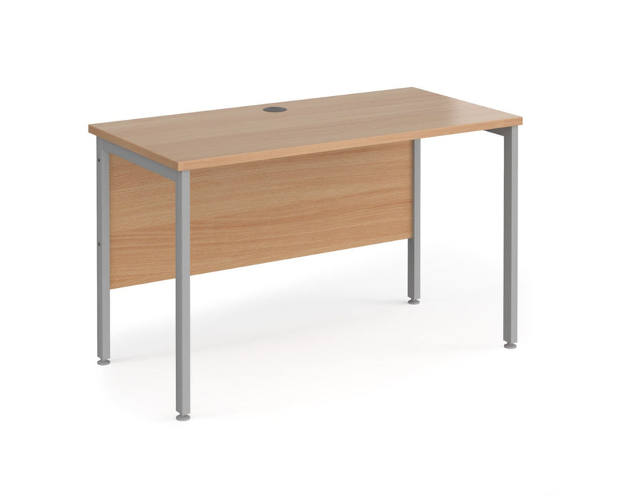 Maestro 25 - Straight Desk - Silver H-frame Leg.