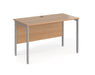 Maestro 25 - Straight Desk - Silver H-frame Leg.