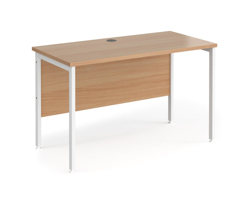 Maestro 25 - Straight Desk - White H-frame Leg.