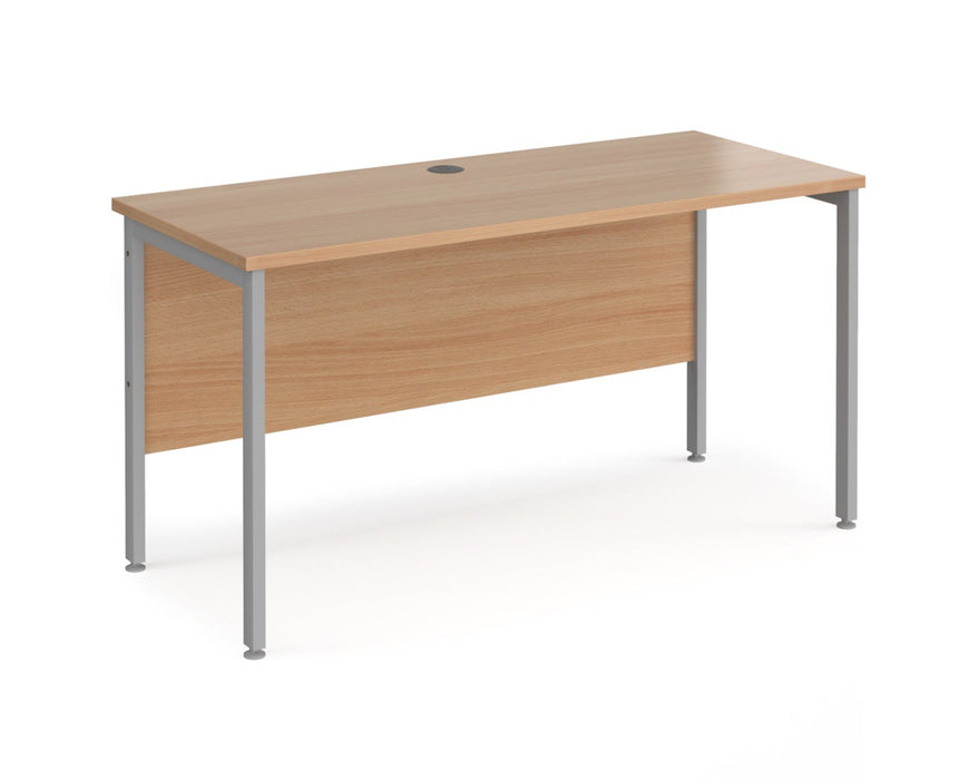 Maestro 25 - Straight Desk - Silver H-frame Leg.