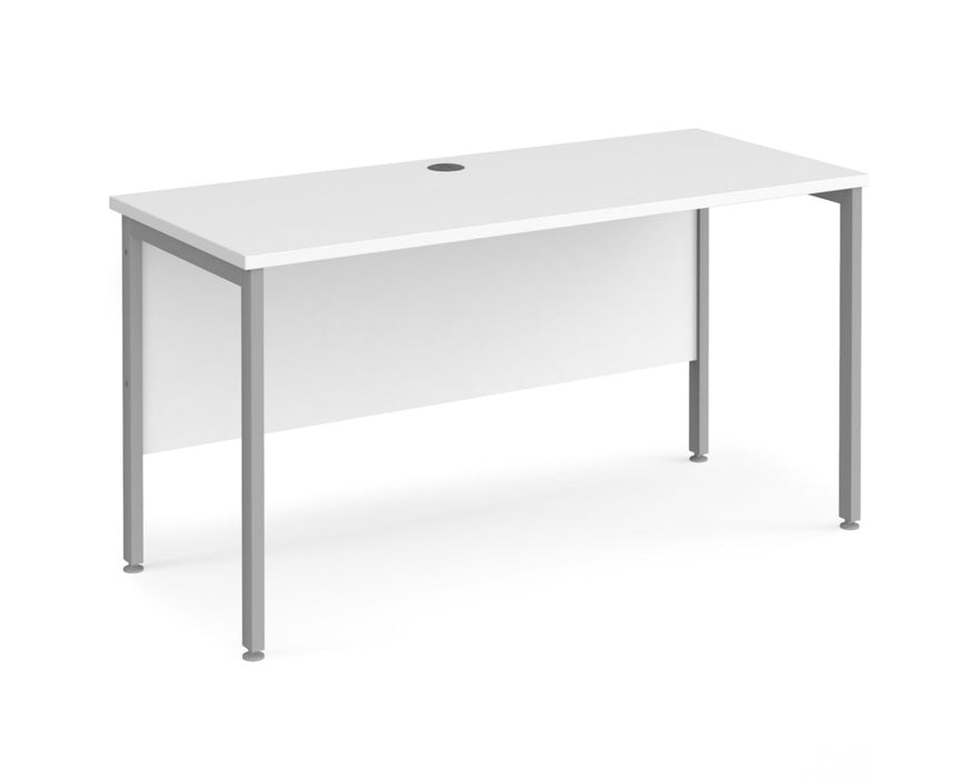 Maestro 25 - Straight Desk - Silver H-frame Leg.