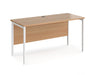 Maestro 25 - Straight Desk - White H-frame Leg.