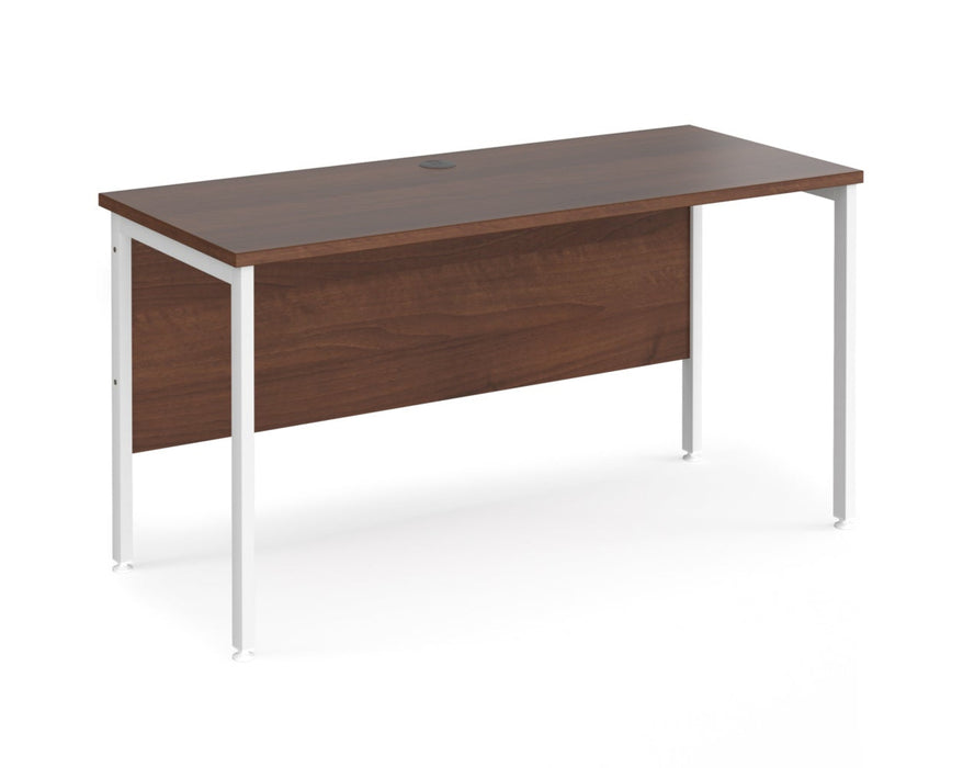 Maestro 25 - Straight Desk - White H-frame Leg.