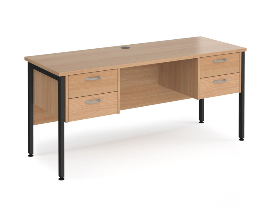 Maestro 25 - Straight Desk 1600mm x 600mm with Two x 2 Drawer Pedestals.