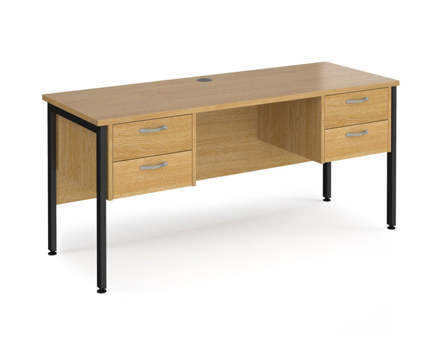 Maestro 25 - Straight Desk 1600mm x 600mm with Two x 2 Drawer Pedestals.