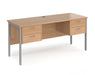 Maestro 25 - Straight Desk 1600mm x 600mm with Two x 2 Drawer Pedestals.