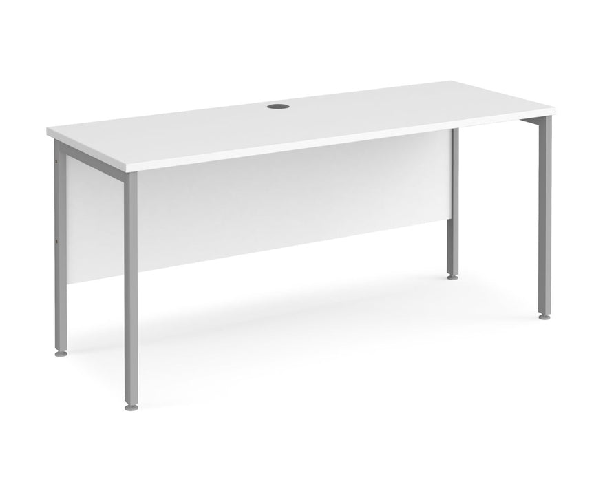 Maestro 25 - Straight Desk - Silver H-frame Leg.