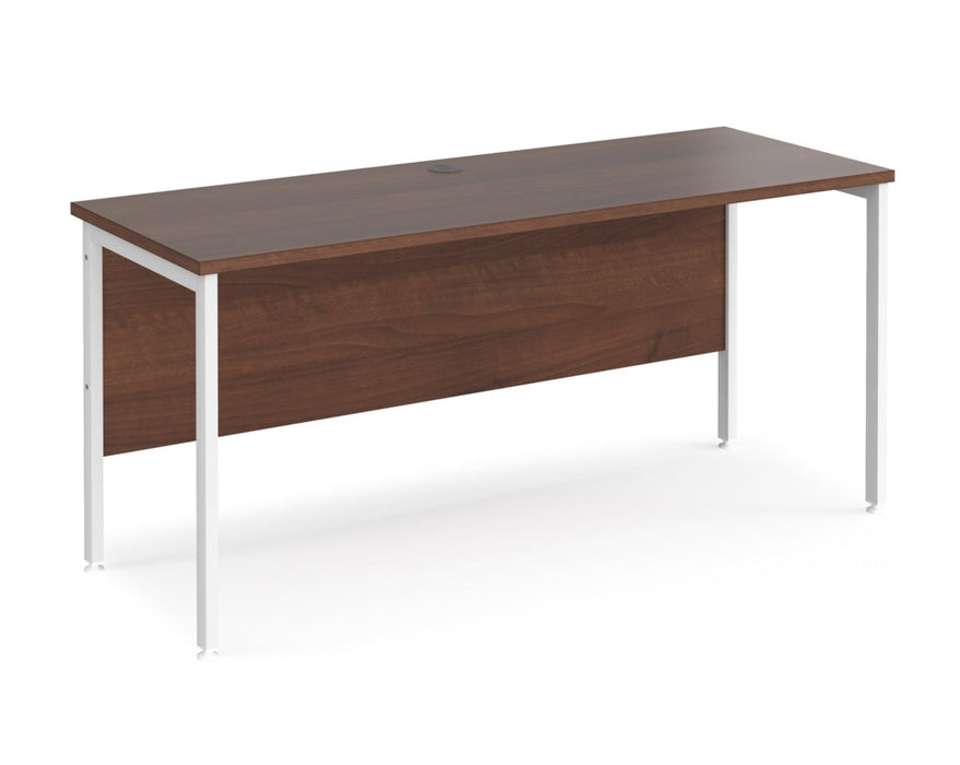 Maestro 25 - Straight Desk - White H-frame Leg.