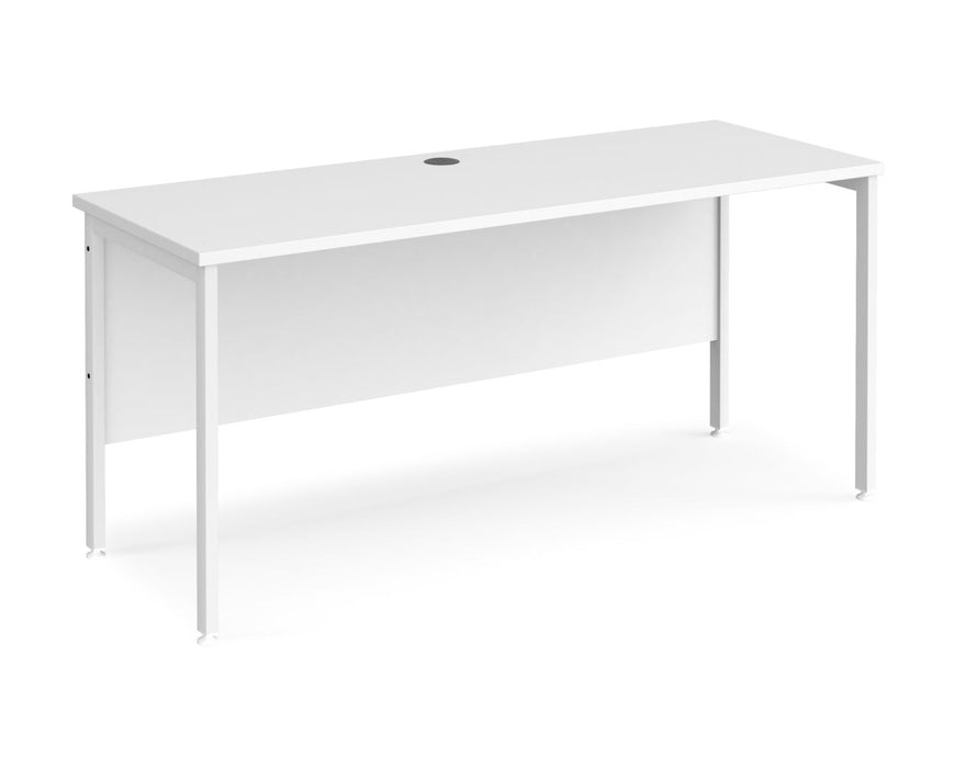 Maestro 25 - Straight Desk - White H-frame Leg.