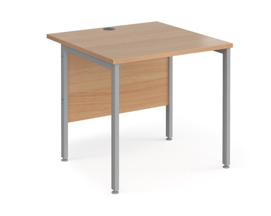 Maestro 25 - Straight Square Desk 800mm x 800mm - Silver H-frame Leg.