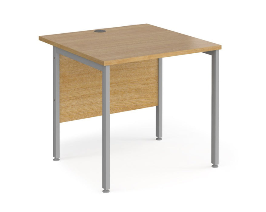 Maestro 25 - Straight Square Desk 800mm x 800mm - Silver H-frame Leg.