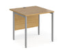 Maestro 25 - Straight Square Desk 800mm x 800mm - Silver H-frame Leg.