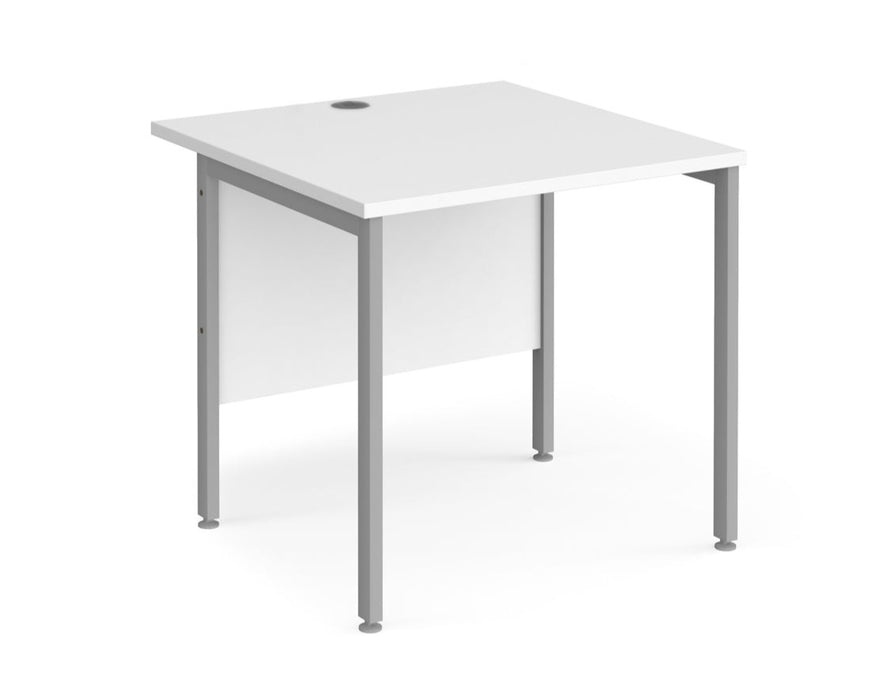 Maestro 25 - Straight Square Desk 800mm x 800mm - Silver H-frame Leg.