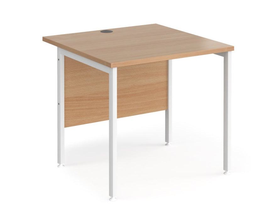 Maestro 25 - Straight Square Desk 800mm x 800mm - Silver H-frame Leg.