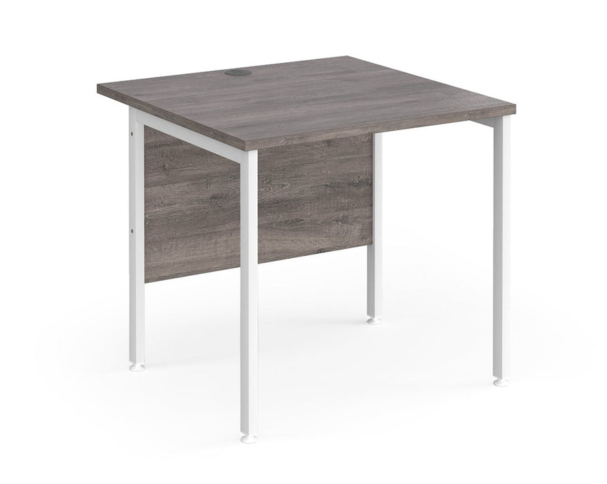 Maestro 25 - Straight Square Desk 800mm x 800mm - Silver H-frame Leg.