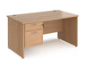 Maestro 25 - Panel End Leg Straight Desk with Two Drawer Pedestal.