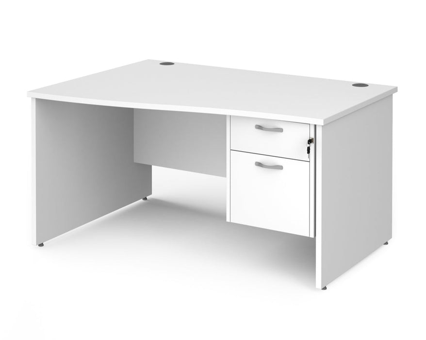 Maestro 25 - Left Hand Wave Desk with 2 Drawer Pedestal - Panel End Leg.