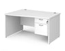 Maestro 25 - Left Hand Wave Desk with 2 Drawer Pedestal - Panel End Leg.