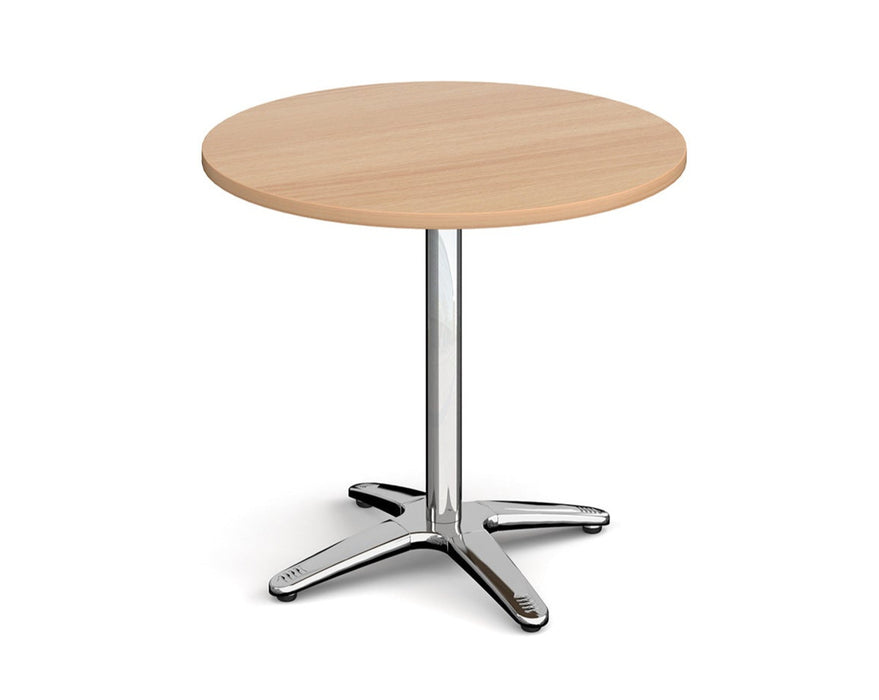 Roma - Circular Dining Table with 4 Leg Chrome Base.